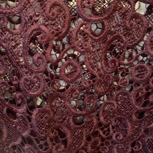 White House Black Market Maroon Lace Top